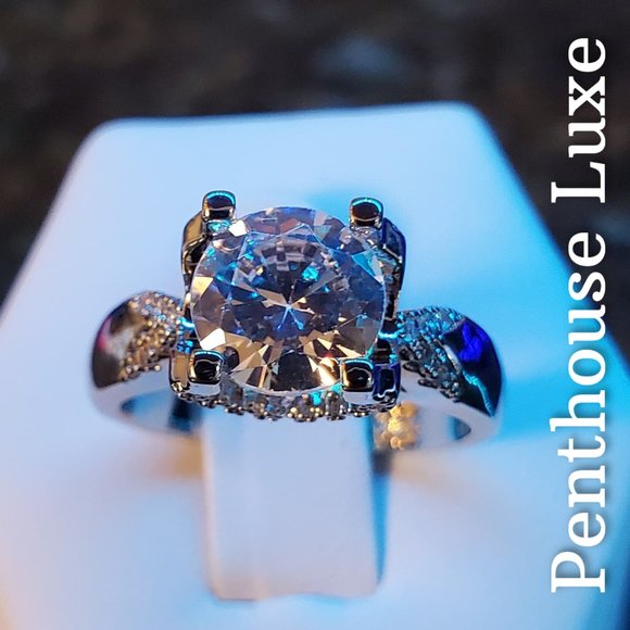 FINAL RESTOCK!! Floating Diamond Sterling Silver 925 Wedding Ring - Picture 5 of 8